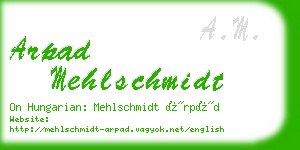 arpad mehlschmidt business card